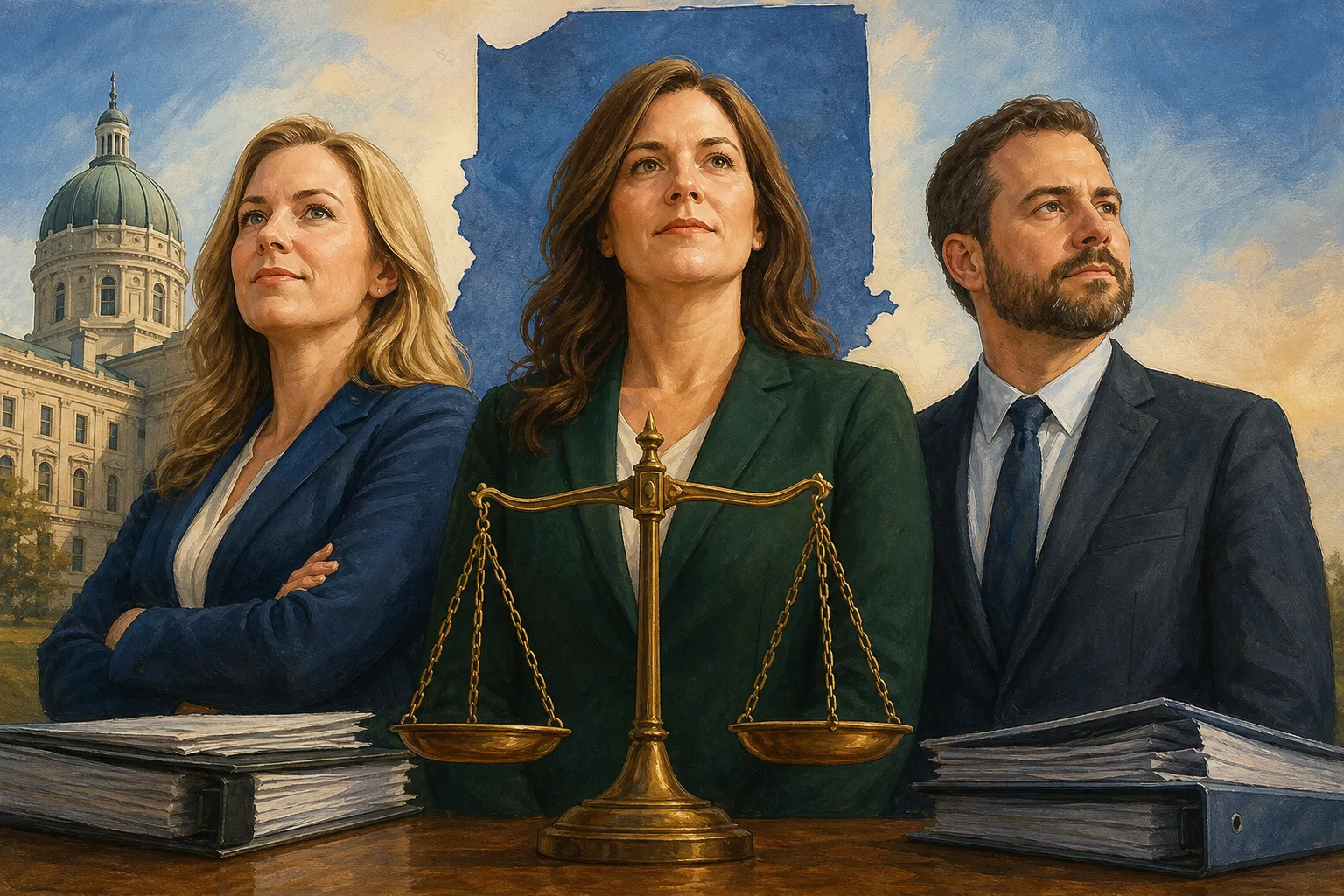 AI-generated illustration of the topic: State comptroller candidates set for Nov. 3, 2026; office oversees Indiana accounting, revenue and spending