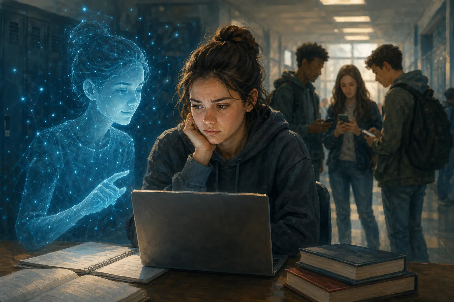AI-generated illustration of the topic: Indianapolis to host world premiere of teen-AI drama Disconnected at Kan-Kan Cinema