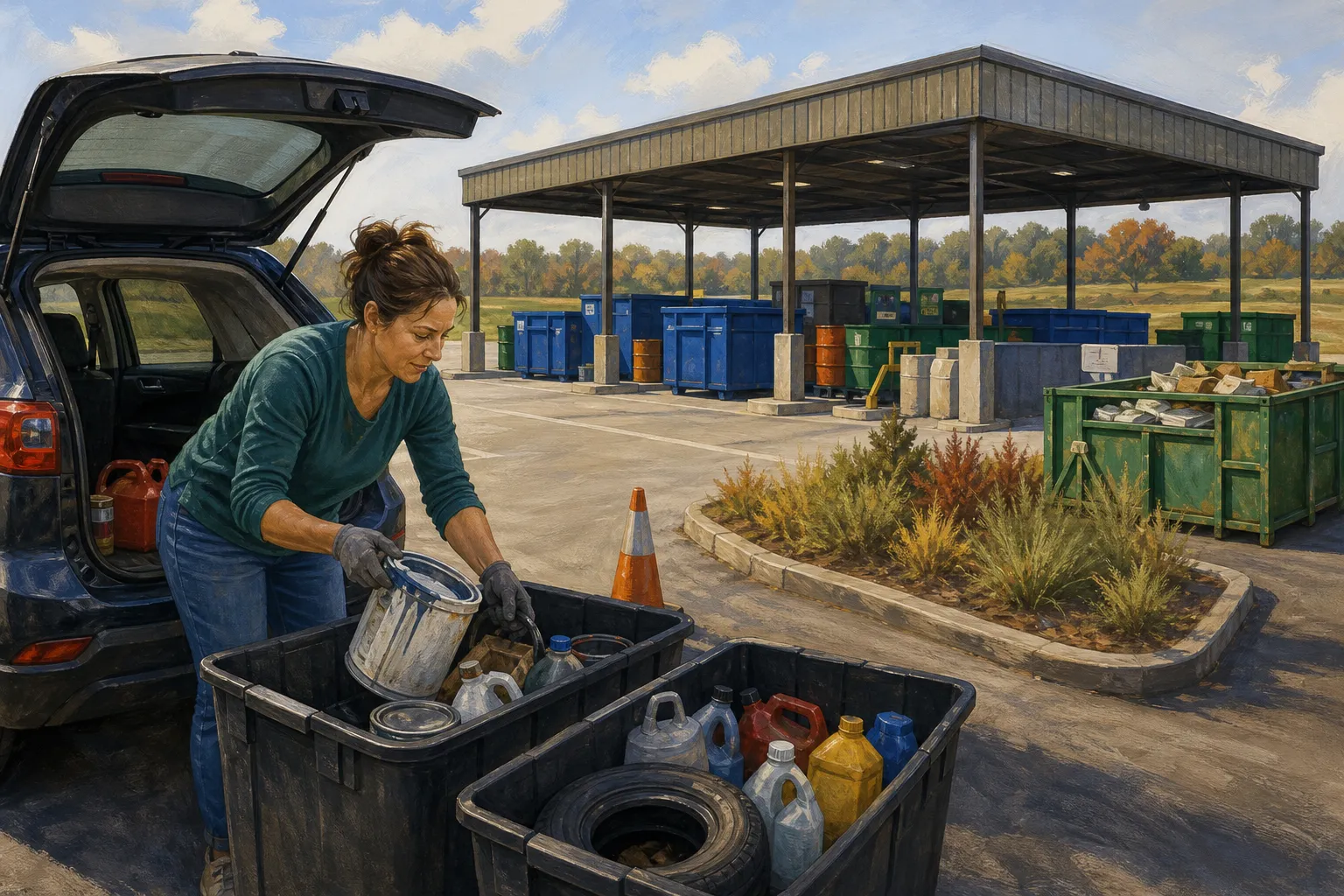 AI-generated illustration of the topic: Boone County advances $8.5M permanent hazardous‑waste and recycling site at former Ironwood Farms
