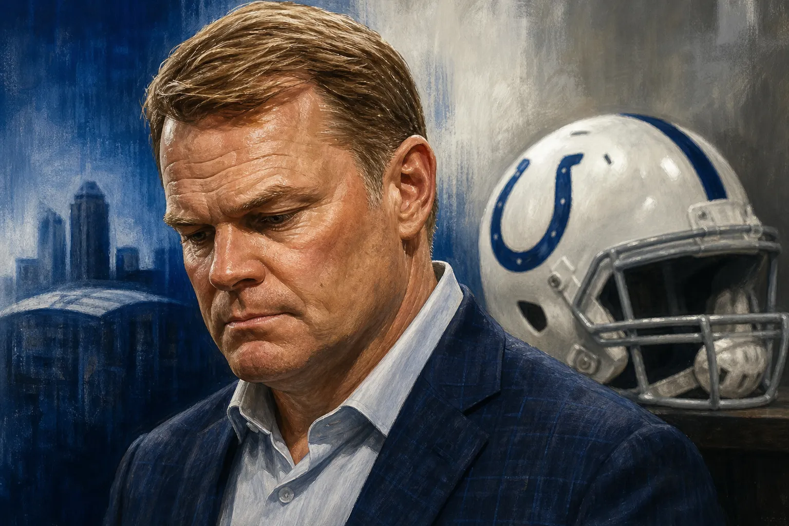 AI-generated illustration of the topic: Colts relieve general manager Chris Ballard of his duties