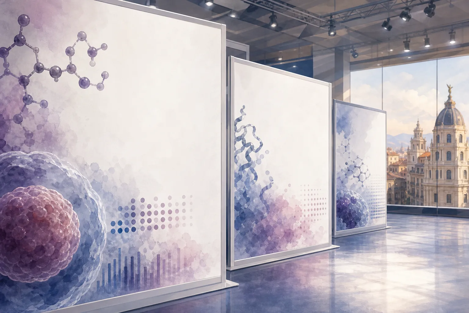 AI-generated illustration of the topic: Indianapolis-based Lilly to present new oncology data at Oct. 23–27 ESMO Congress in Madrid