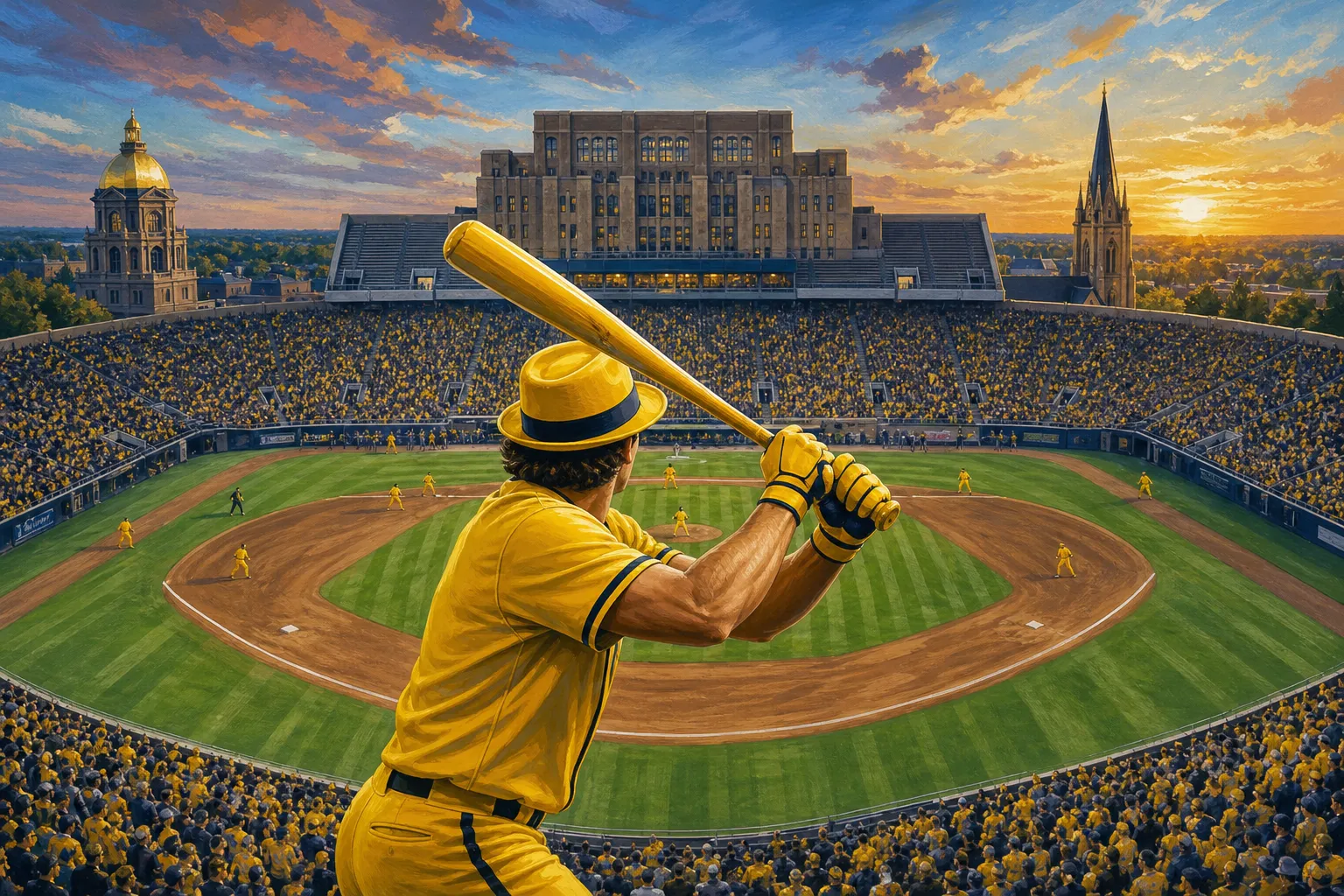 AI-generated illustration of the topic: Savannah Bananas to play at Notre Dame Stadium on June 26, 2027