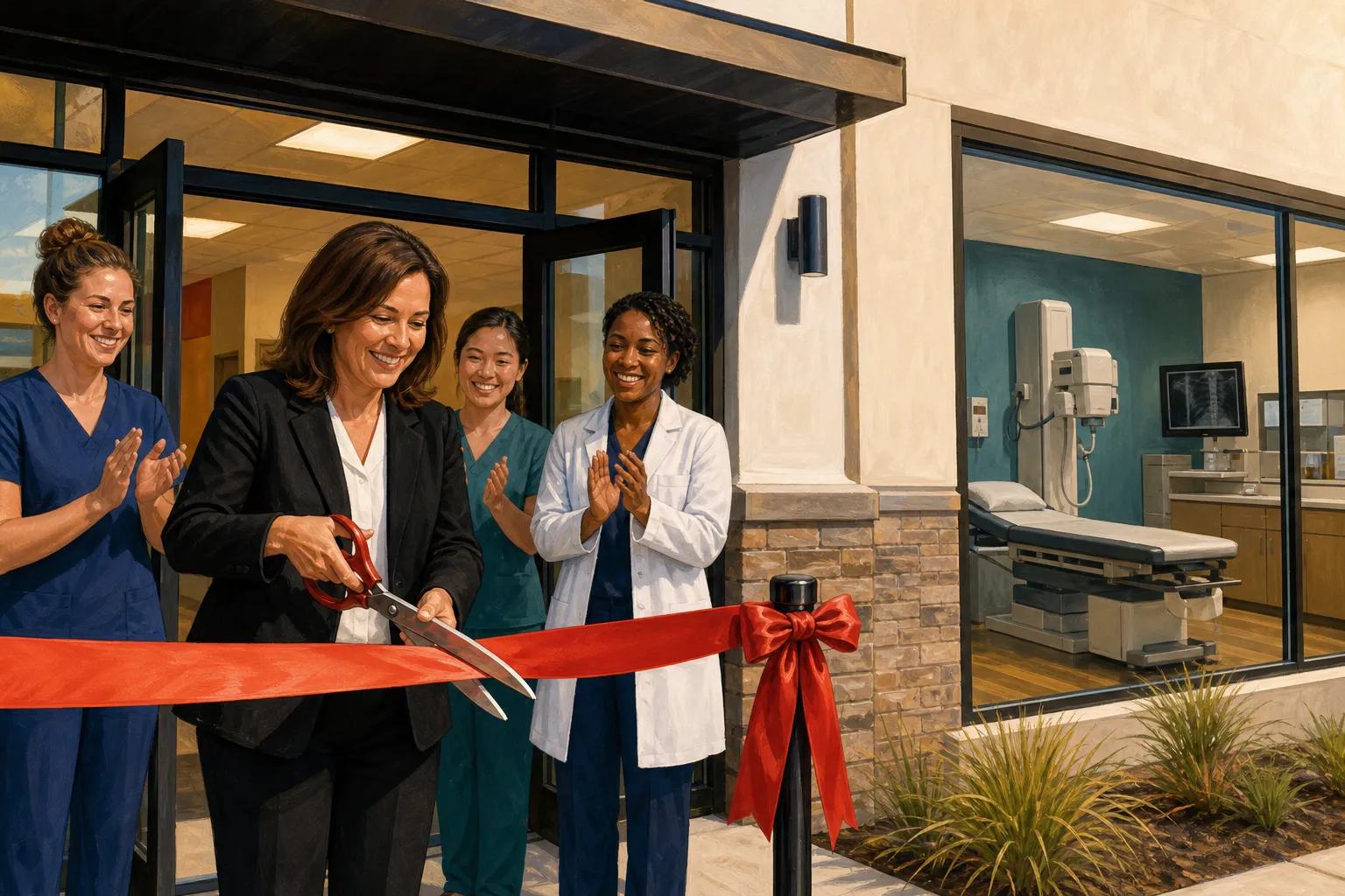AI-generated illustration of the topic: Community‑GoHealth opens urgent‑care clinic in Westfield; ribbon‑cutting held Oct. 8, 2026
