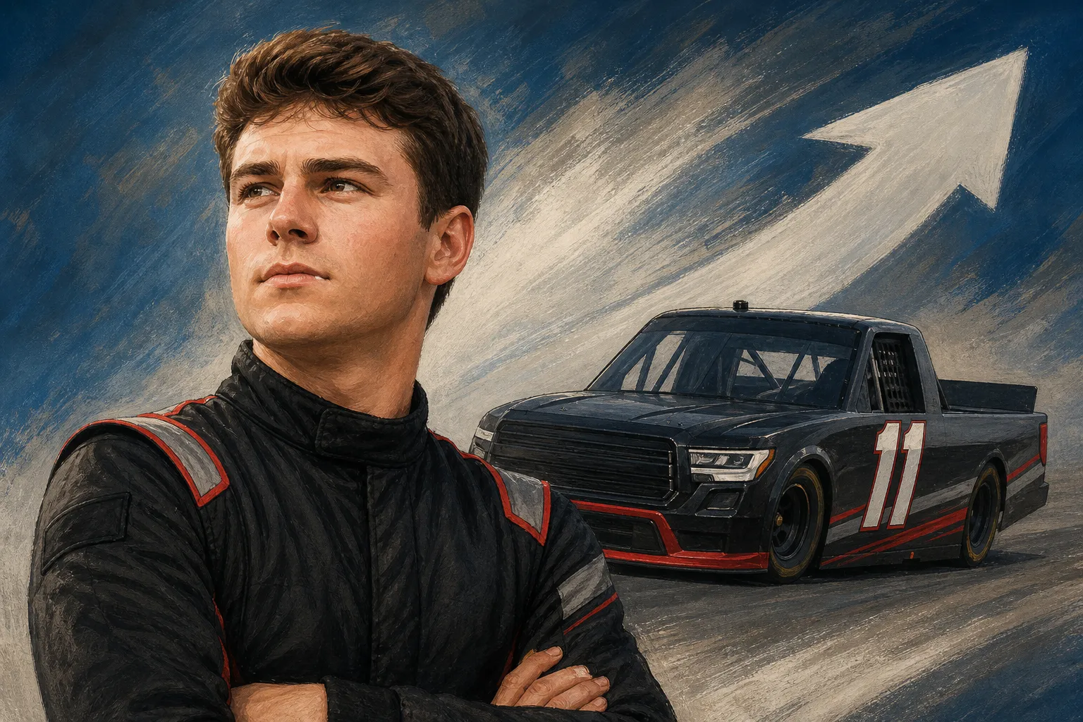 AI-generated illustration of the topic: Kaden Honeycutt extends with TRICON Garage for 2027 Truck Series season