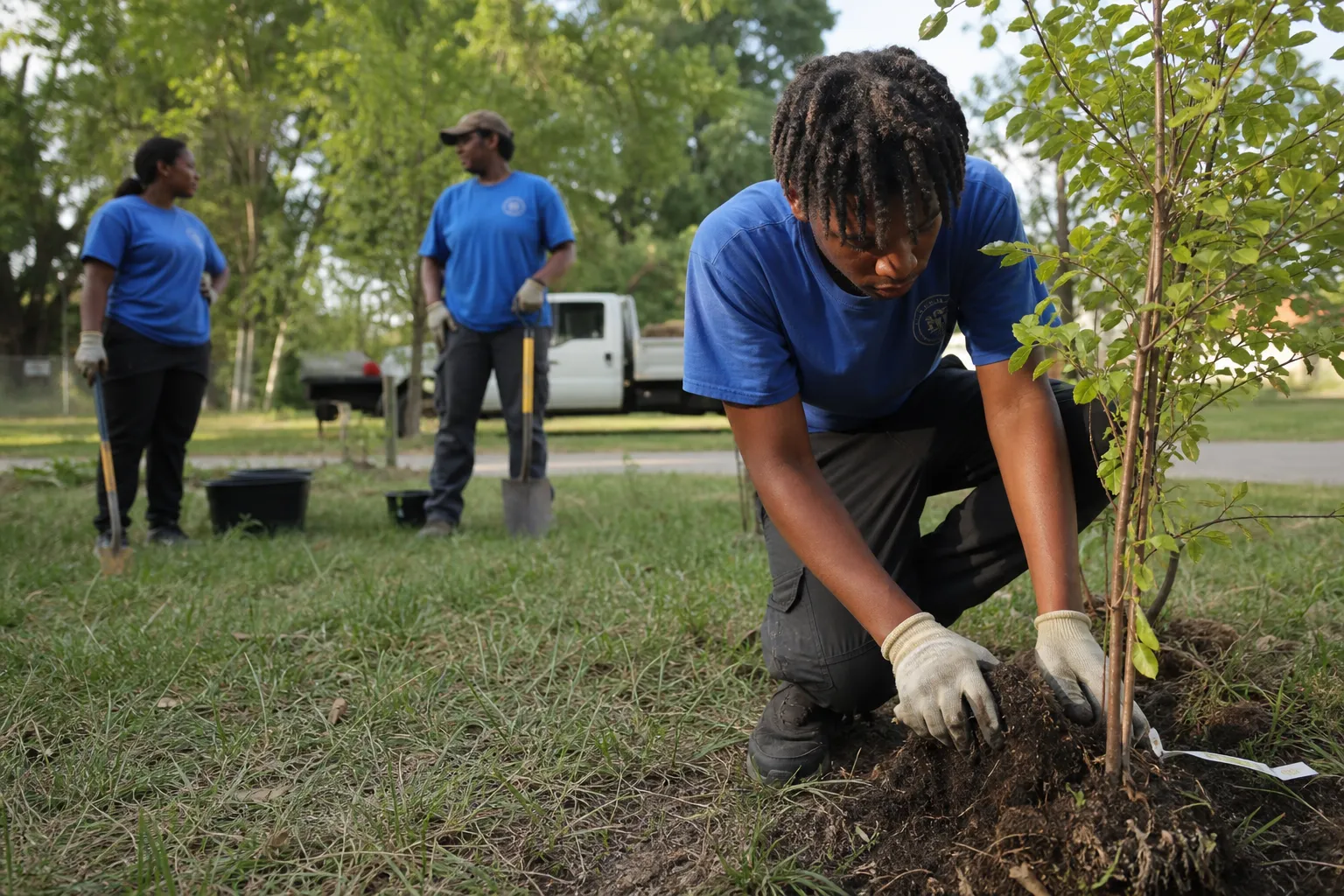 AI-generated illustration of the topic: Keep Indianapolis Beautiful launches $4M campaign to build $2M westside workforce center on West Morris Street