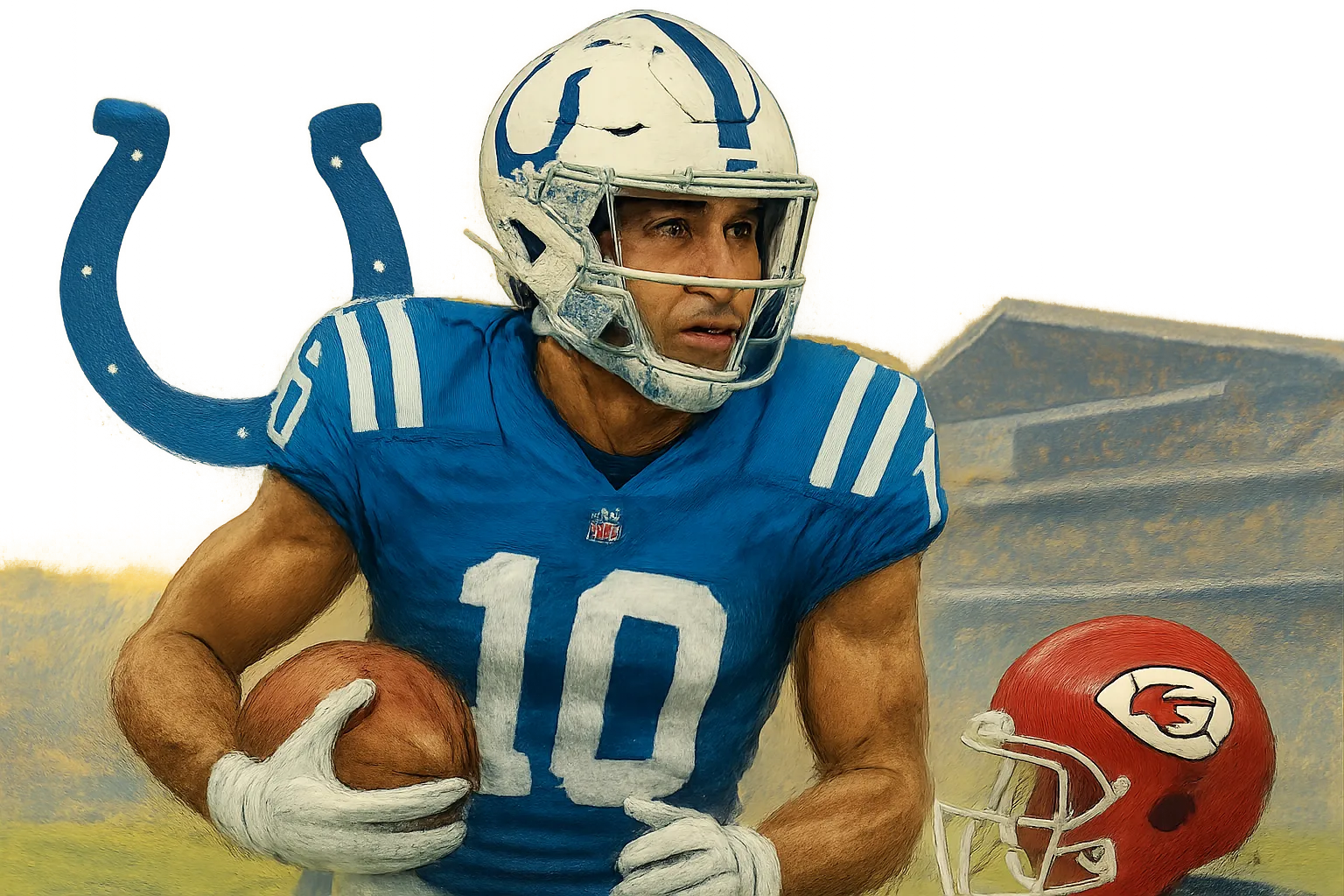 AI-generated illustration of the topic: Colts elevate WR Anthony Gould from practice squad for Week 2 vs. Chiefs