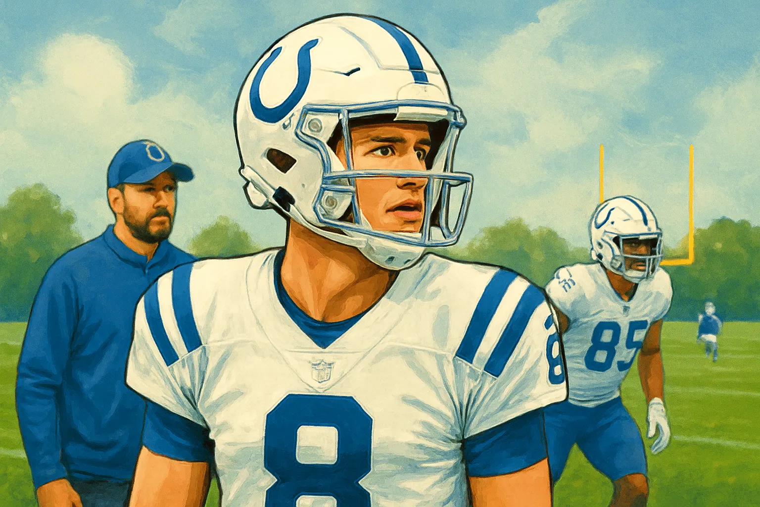 AI-generated illustration of the topic: Colts report WR Alec Pierce a full participant in Wednesday practice ahead of Week 2 vs. Chiefs