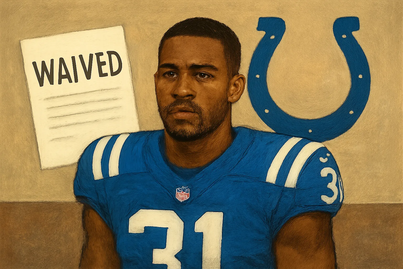 AI-generated illustration of the topic: Colts waive cornerback Johnathan Edwards