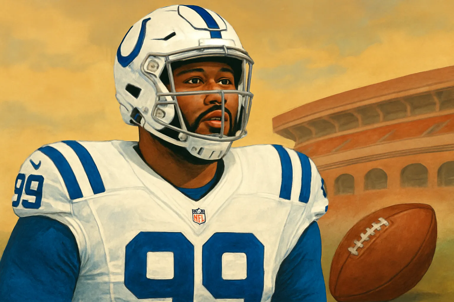 AI-generated illustration of the topic: Colts say DeForest Buckner cleared from neck injury, set to play Week 1 vs. Ravens