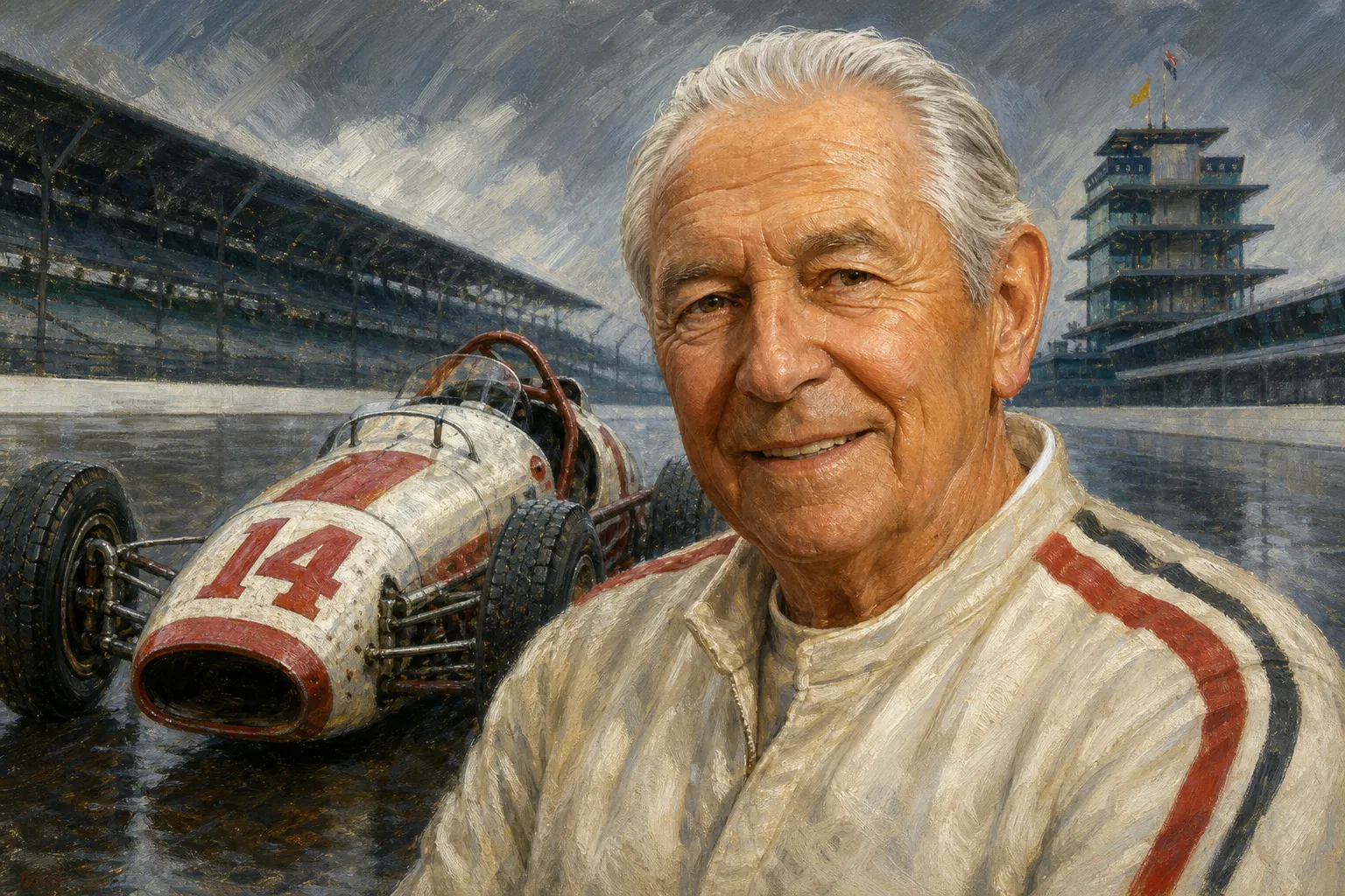 AI-generated illustration of the topic: Leon “Jigger” Sirois, Indy 500 folk hero, dies at 91