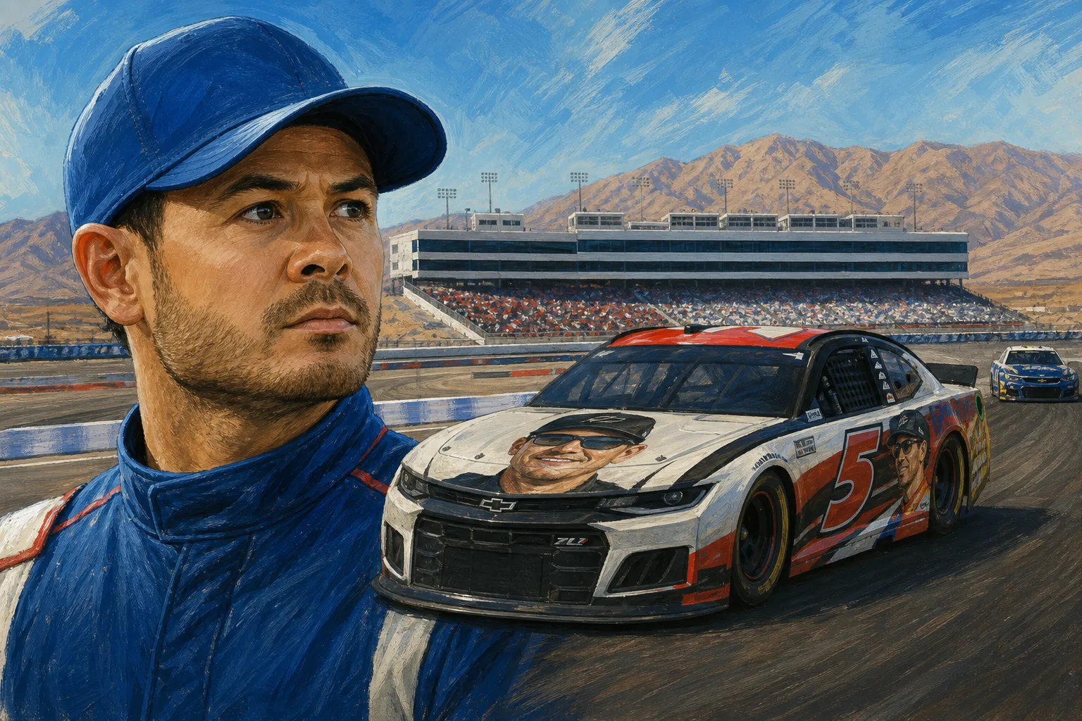 AI-generated illustration of the topic: NASCAR entry lists posted for October 2026 Las Vegas Motor Speedway events