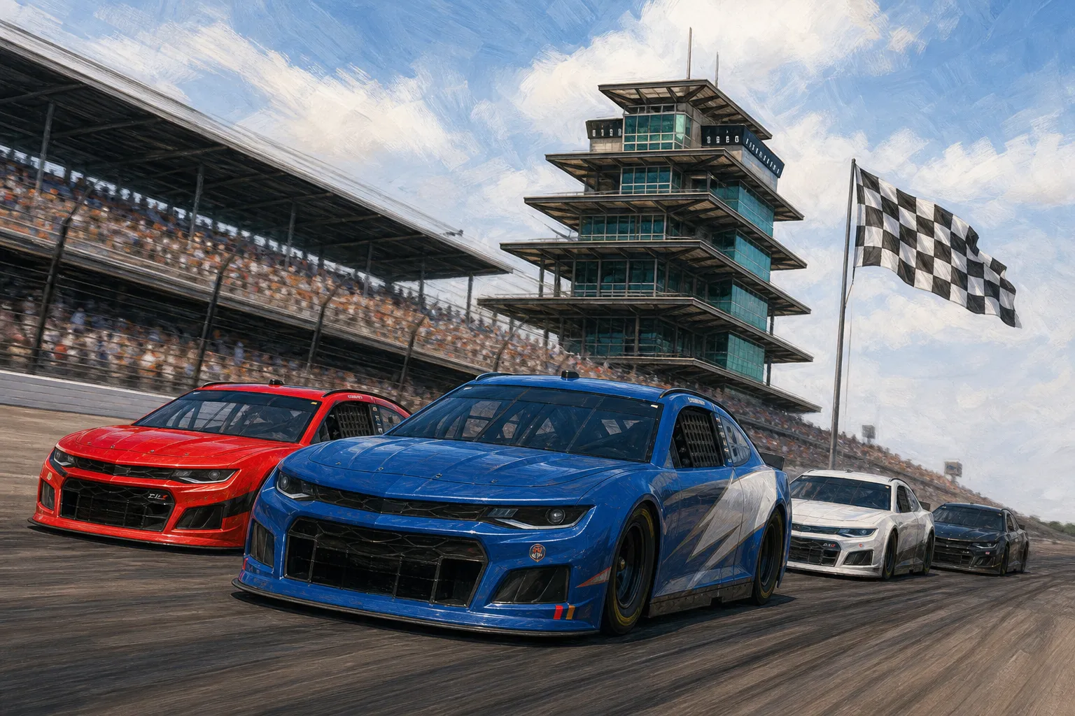 AI-generated illustration of the topic: Racing News posts July 2026 NASCAR entry lists for Indianapolis Motor Speedway and Indianapolis Raceway Park