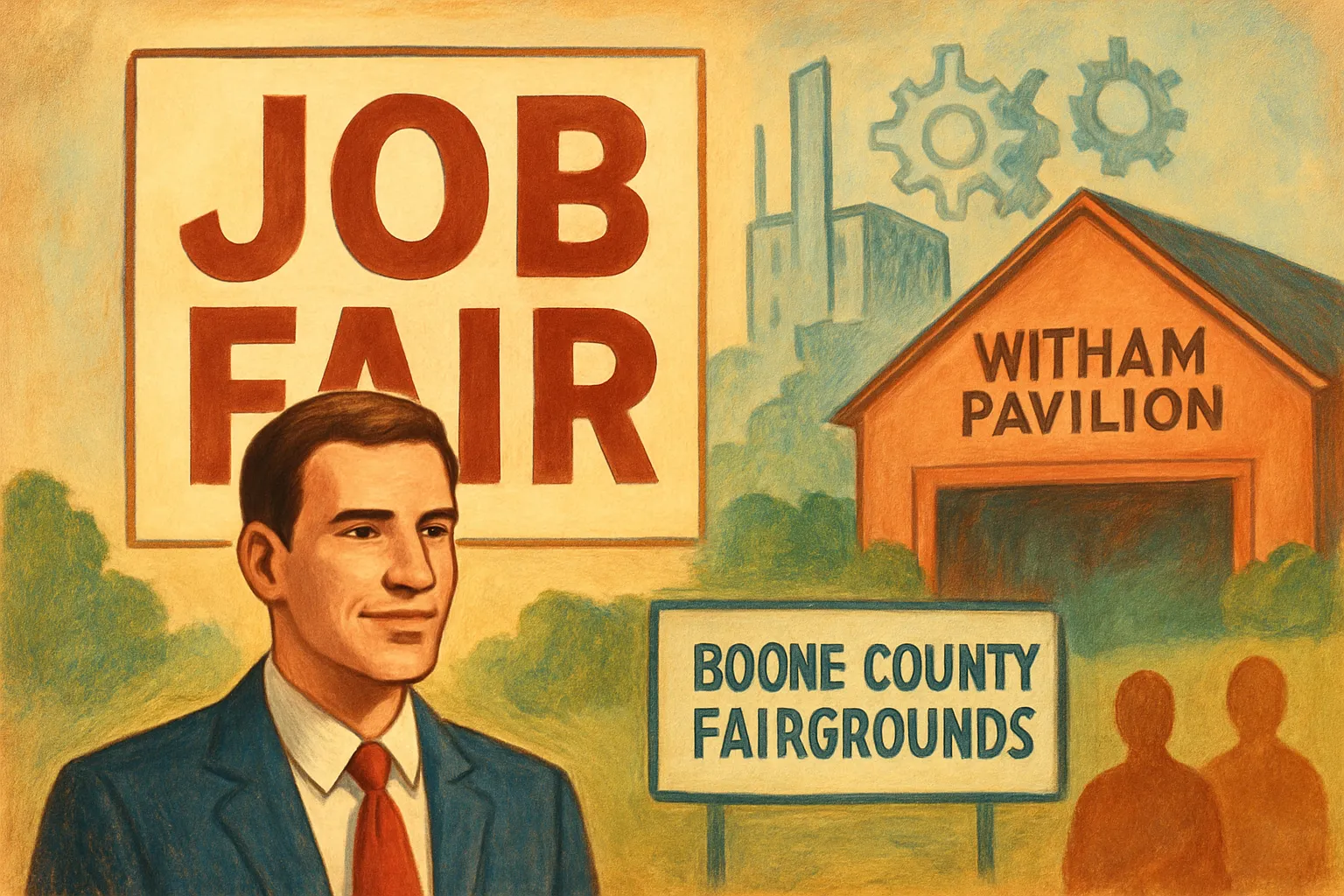 AI-generated illustration of the topic: Boone County Chamber’s Oct. 8 job fair in Lebanon to connect 30+ employers with job seekers